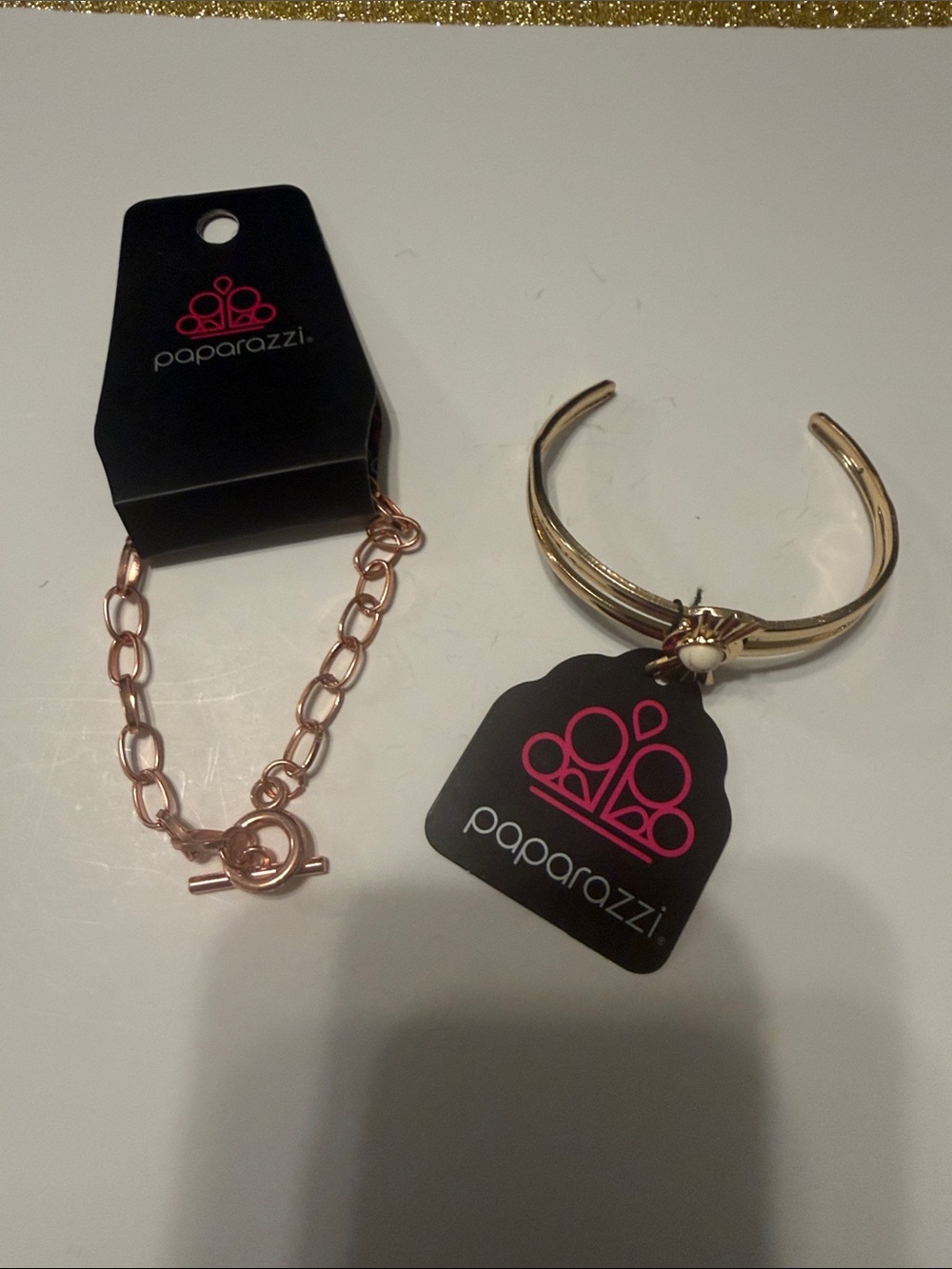 paparazzi Gold and Rose Gold Bracelet Duo
